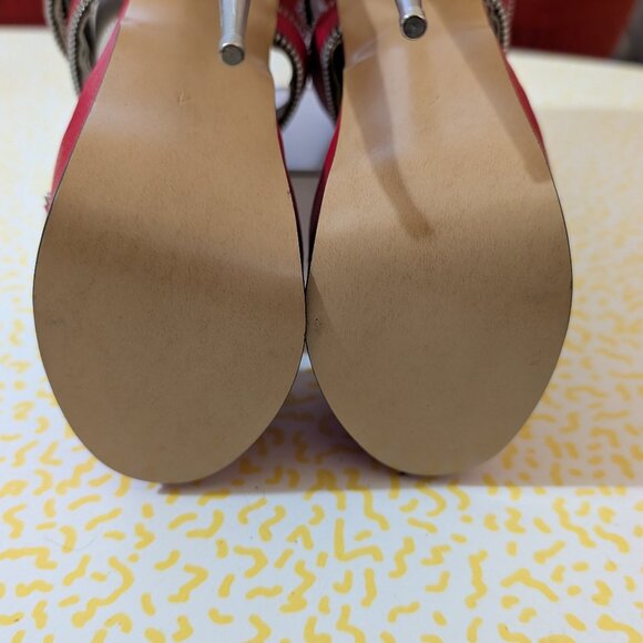 Vintage LSB Custom Red Leather Stiletto Platforms Size 6 - Picture 8 of 9